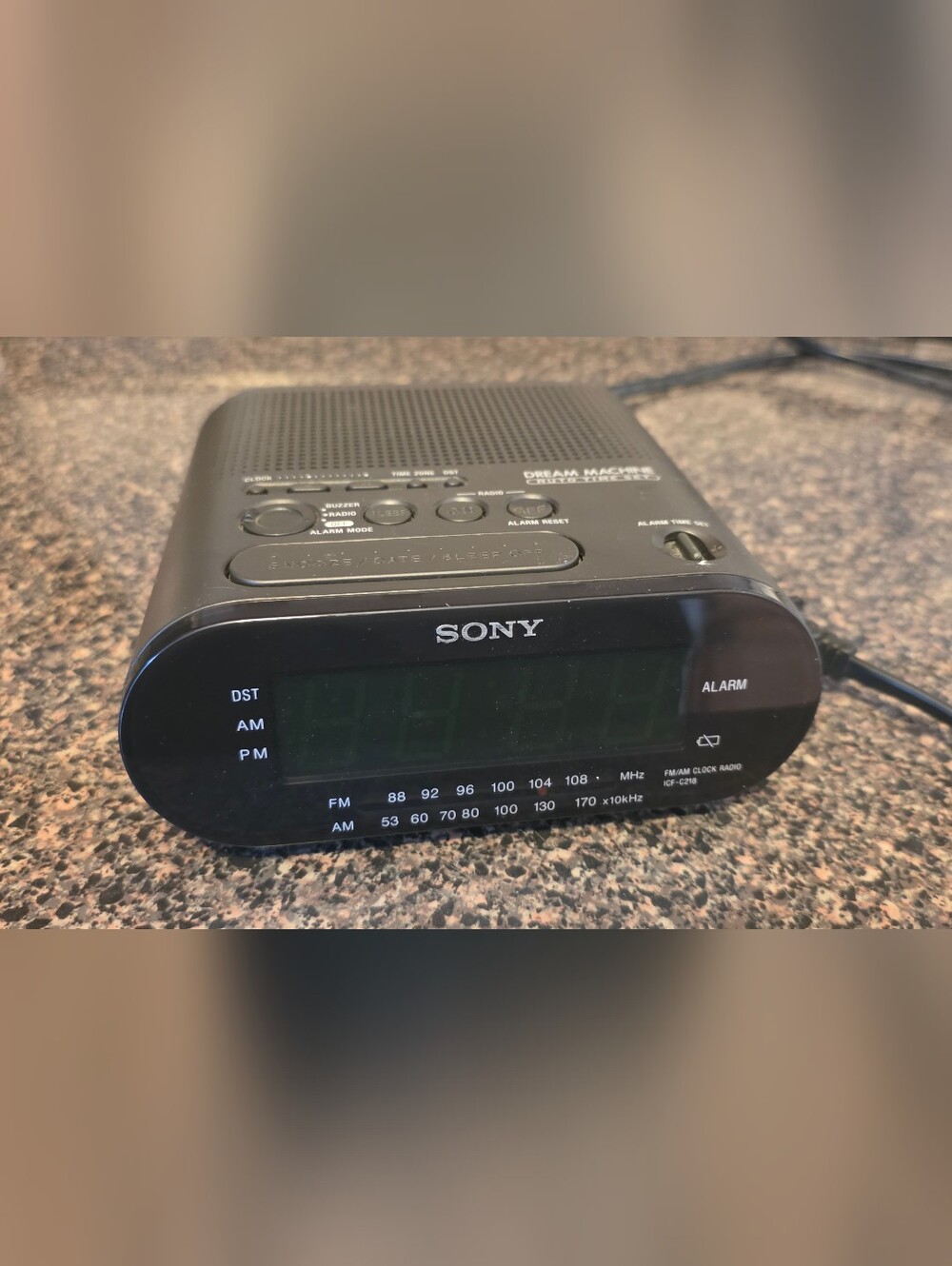 Sony Black Digital AM/FM Clock Radio Dream Machine
